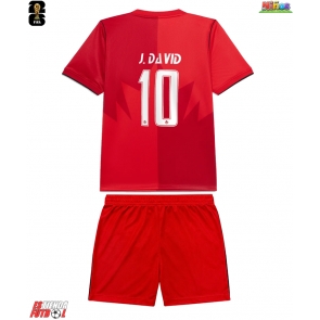 Canadá Jonathan David #10 Primera Equipación Niños Mundial 2026 Manga Corta (+ Pantalones cortos)